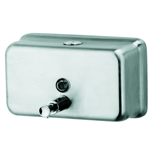 Rectangular Horizontal Soap Dispenser 40 oz. Steel - CCP