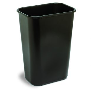 Commercial Rectangle Plastic Waste Basket 41 1/4 qt. Black - CCP