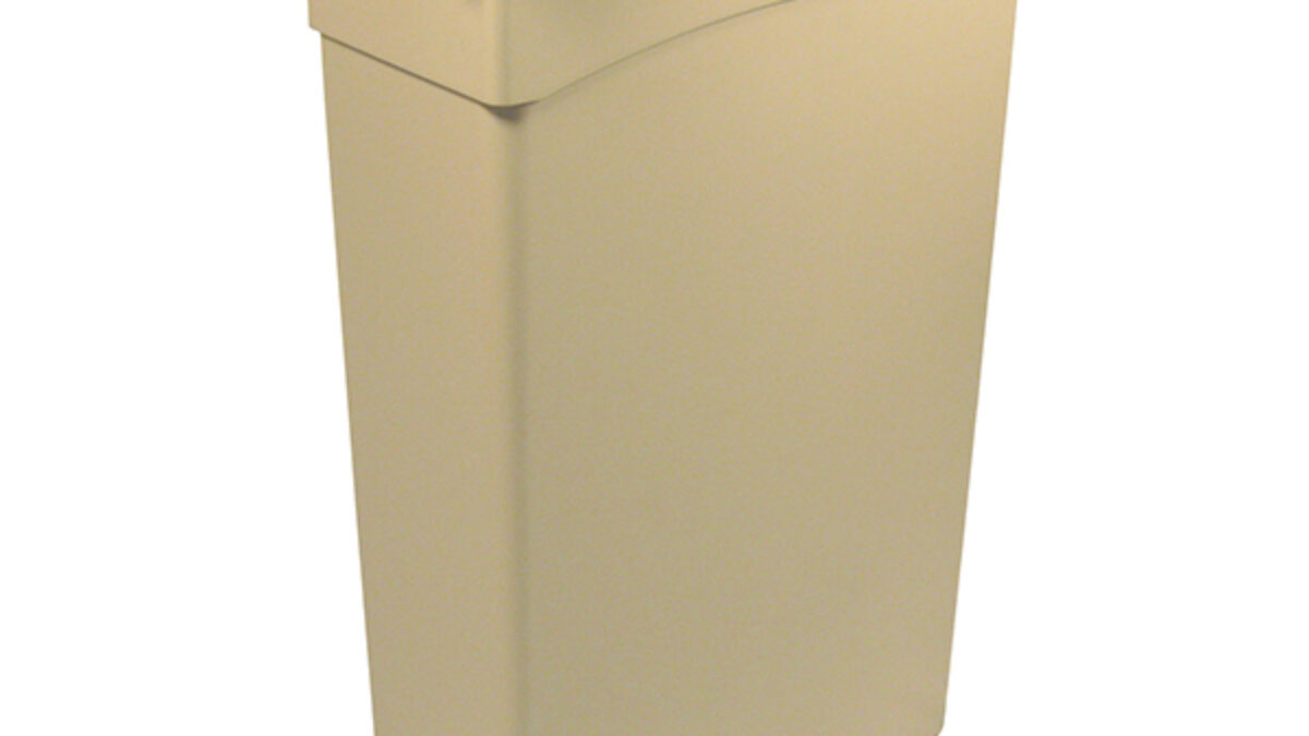 Continental 23 Gallon Beige Wall Hugger Trash Can